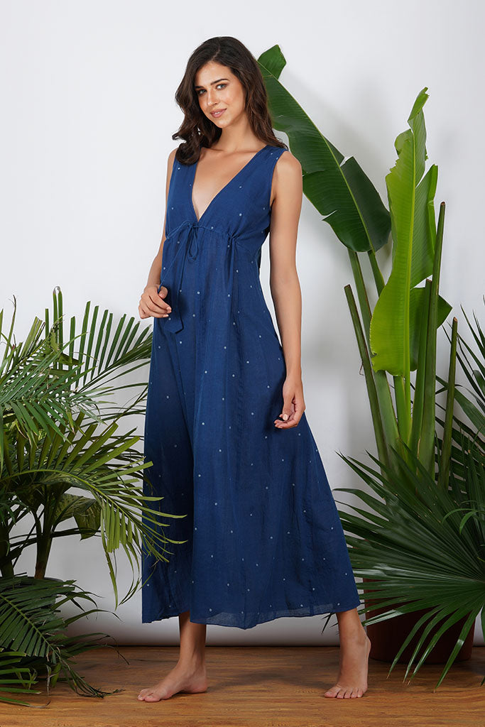 Front Tie Indigo Dress – Love Change