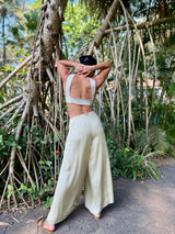 Beige flare pants