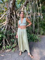 Beige flare pants