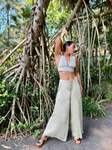 Beige flare pants