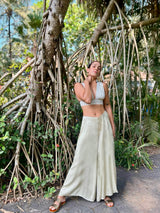 Beige flare pants
