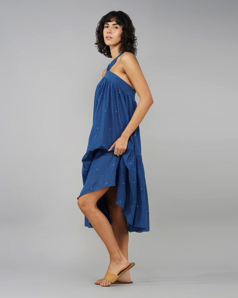 Indigo cross back dress