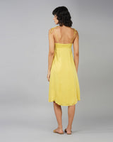 Bias-cut slip dress banana yellow